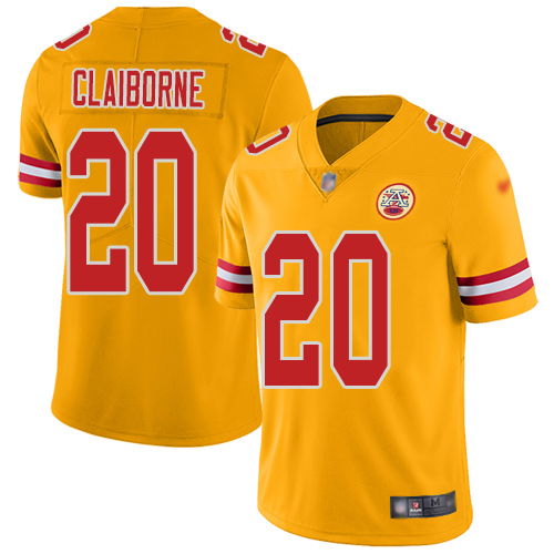 Men Kansas City Chiefs 20 Claiborne Morris Limited Gold Inverted Legend Football Nike NFL Jersey